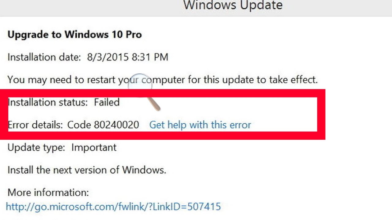 vmware fusion windows 10 upgrade fails
